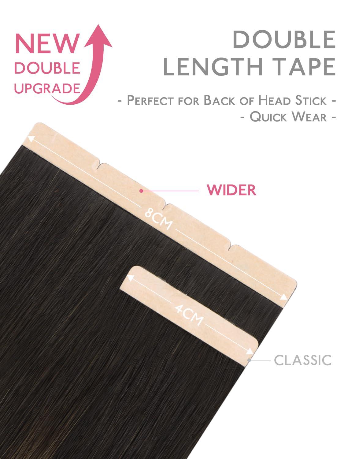 imageWENNALIFE 8cm Tape in Hair Extensions Real Human Hair Tape Weft Hair Extensions Human Hair 18 Inch 50g 10pcs Dark Brown Luxury Remy Hair Straight Extensiones De Cabello Hmano262 Balayage Dark Brown Mixed Chestnut Brown