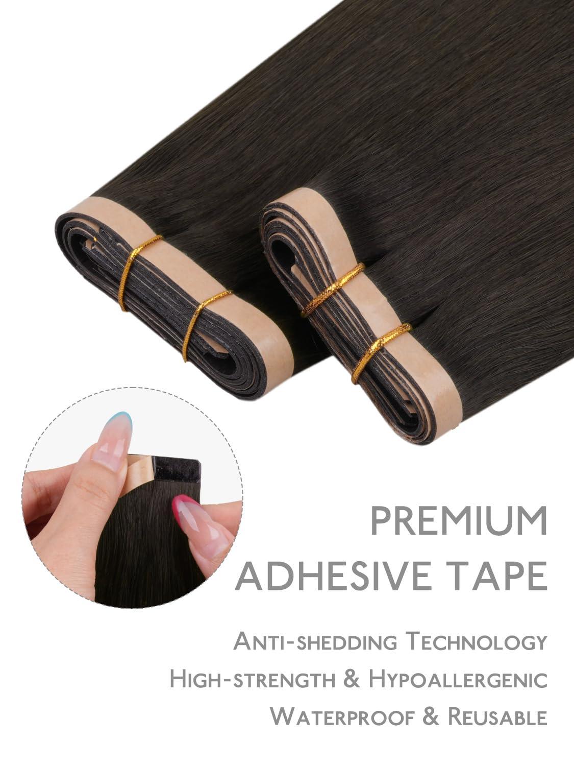 imageWENNALIFE 8cm Tape in Hair Extensions Real Human Hair Tape Weft Hair Extensions Human Hair 18 Inch 50g 10pcs Dark Brown Luxury Remy Hair Straight Extensiones De Cabello Hmano2 Dark Brown