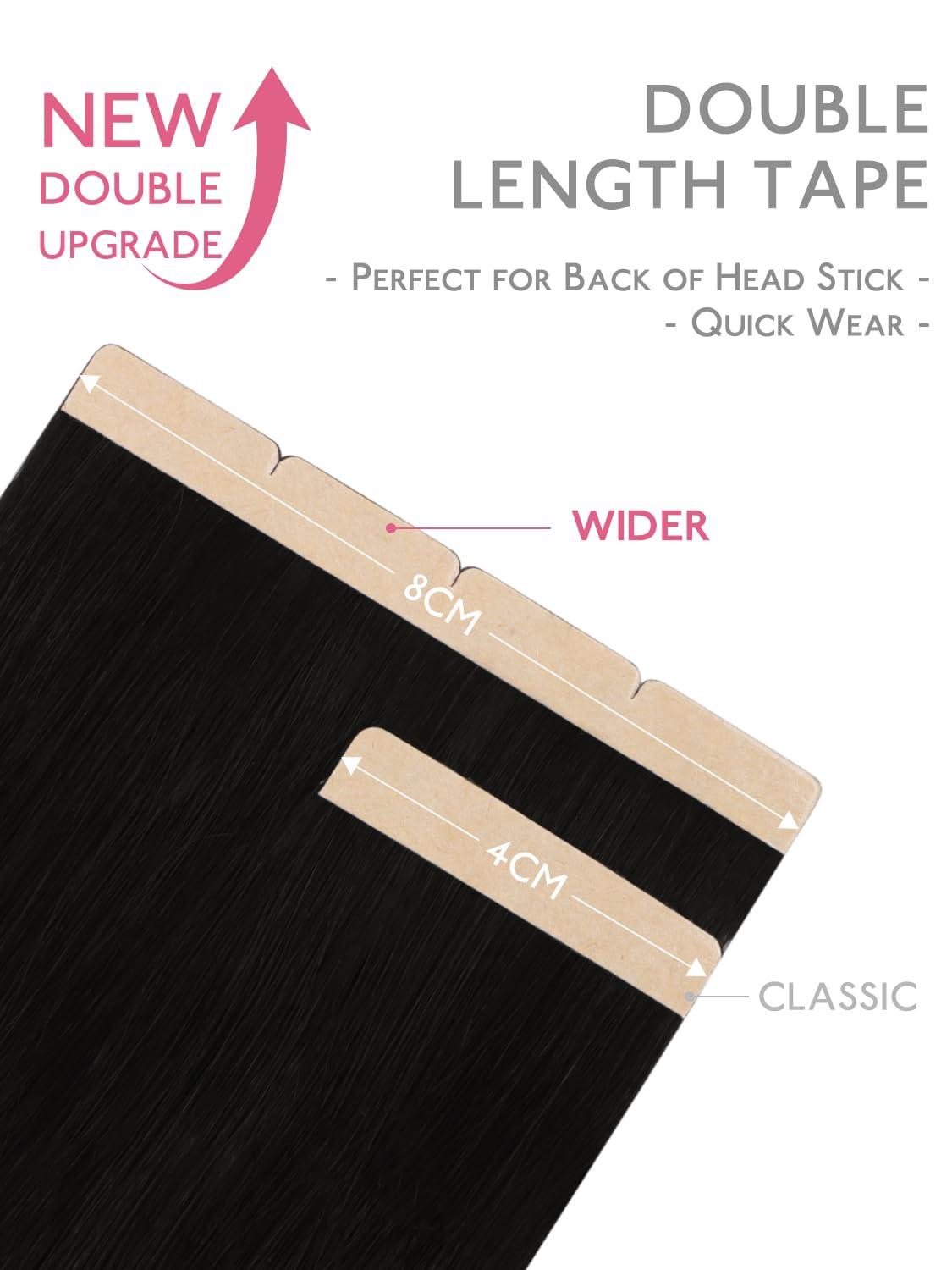 imageWENNALIFE 8cm Tape in Hair Extensions Real Human Hair Tape Weft Hair Extensions Human Hair 18 Inch 50g 10pcs Dark Brown Luxury Remy Hair Straight Extensiones De Cabello Hmano1 Jet Black