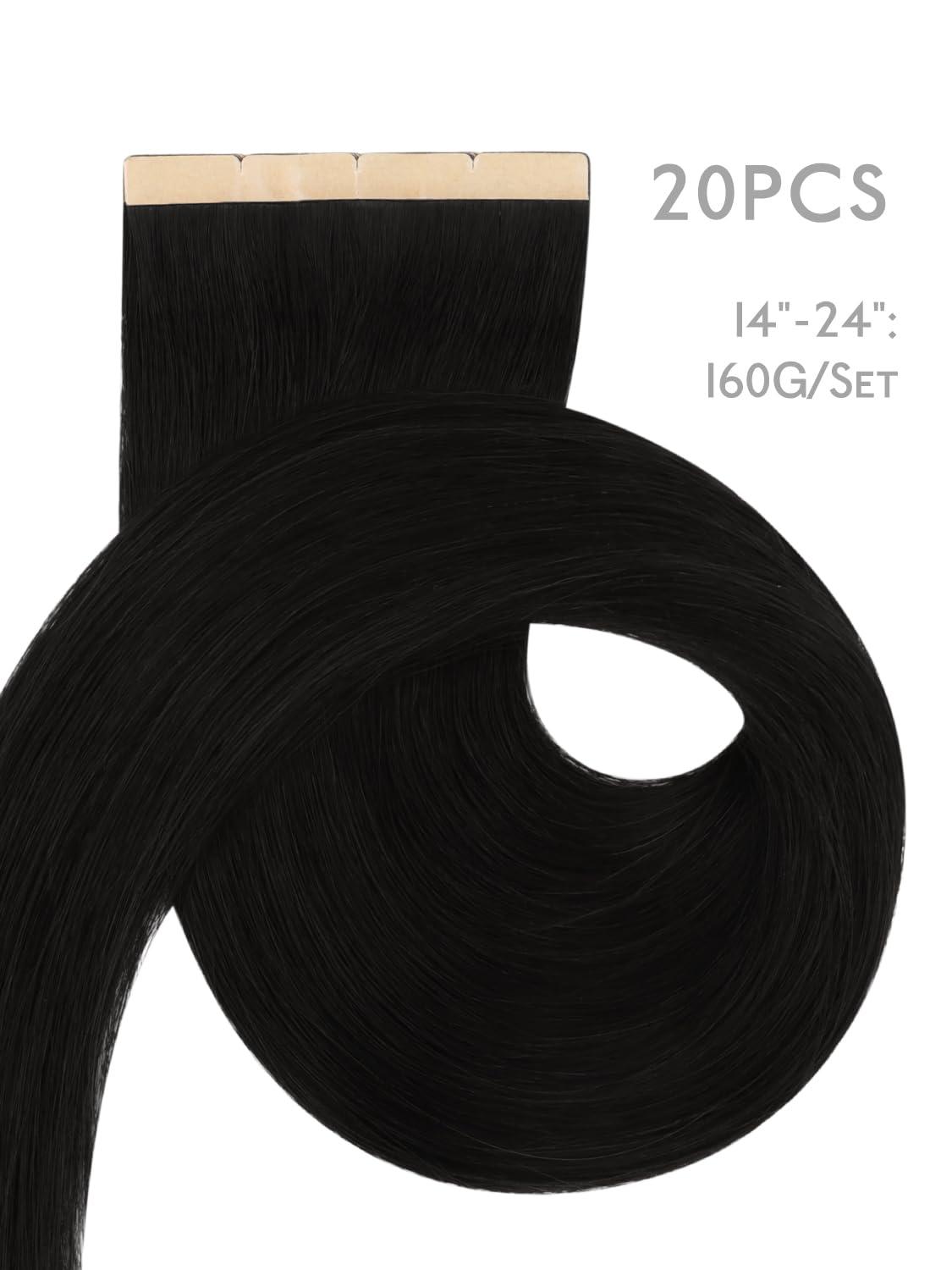 imageWENNALIFE 8cm Tape in Hair Extensions Real Human Hair Tape Weft Hair Extensions Human Hair 18 Inch 50g 10pcs Dark Brown Luxury Remy Hair Straight Extensiones De Cabello Hmano1 Jet Black