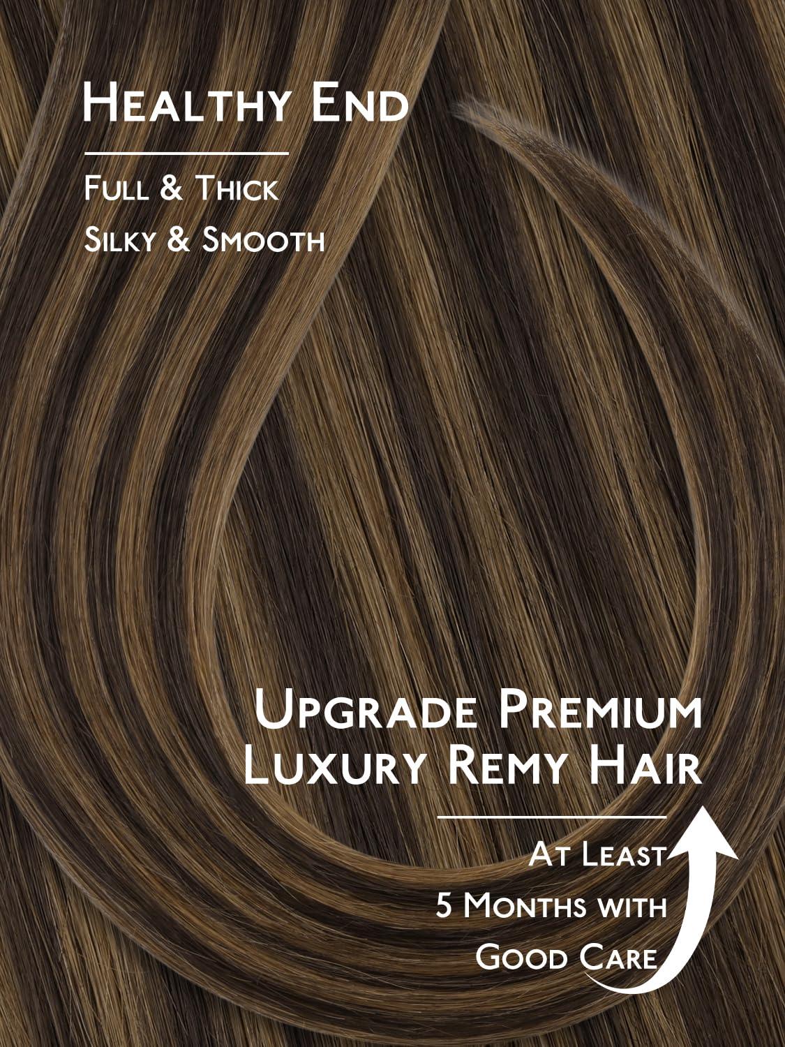 imageWENNALIFE 8cm Tape in Hair Extensions Real Human Hair Tape Weft Hair Extensions Human Hair 18 Inch 50g 10pcs Dark Brown Luxury Remy Hair Straight Extensiones De Cabello Hmano262 Balayage Dark Brown Mixed Chestnut Brown