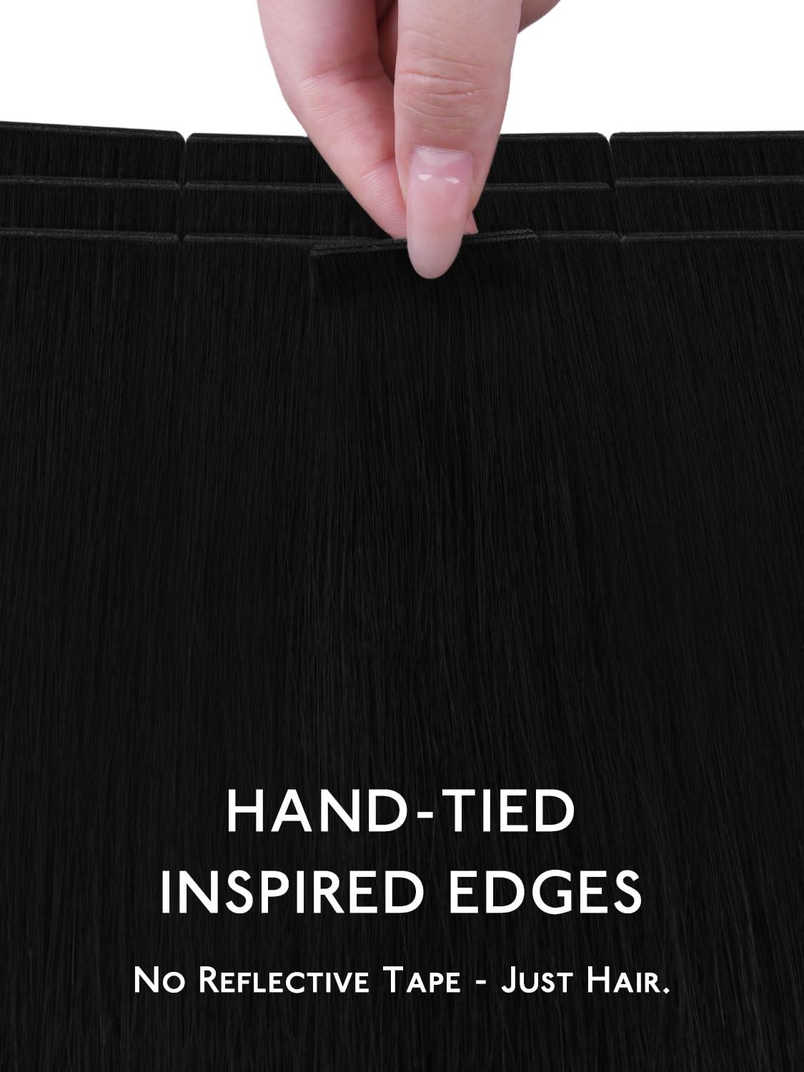 imageWENNALIFE 8cm Tape in Hair Extensions Real Human Hair Tape Weft Hair Extensions Human Hair 18 Inch 50g 10pcs Dark Brown Luxury Remy Hair Straight Extensiones De Cabello Hmano1 Jet Black