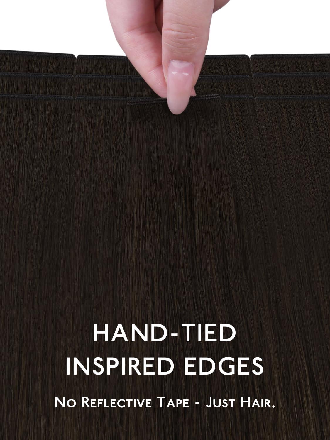 imageWENNALIFE 8cm Tape in Hair Extensions Real Human Hair Tape Weft Hair Extensions Human Hair 18 Inch 50g 10pcs Dark Brown Luxury Remy Hair Straight Extensiones De Cabello Hmano2 Dark Brown