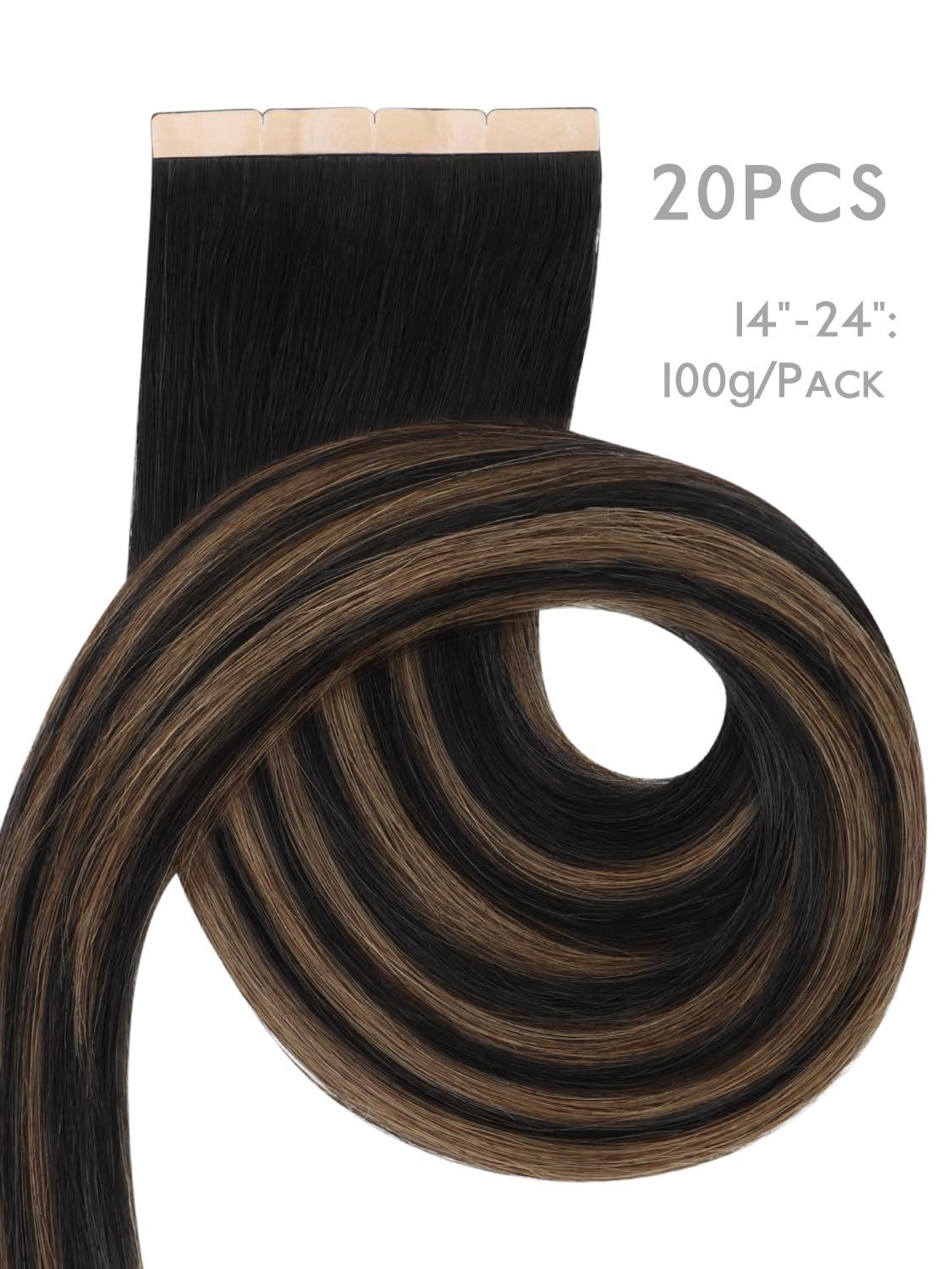imageWENNALIFE 8cm Tape in Hair Extensions Real Human Hair Tape Weft Hair Extensions Human Hair 18 Inch 50g 10pcs Dark Brown Luxury Remy Hair Straight Extensiones De Cabello Hmano1B61B Balayage Natural Black to Chestnut Brown