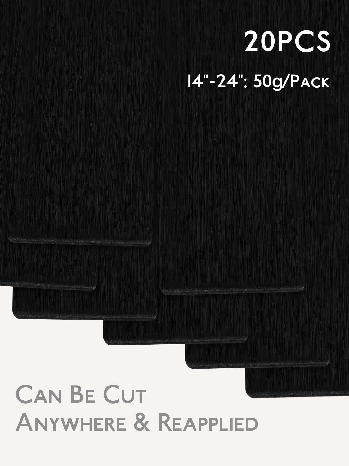 imageWENNALIFE 8cm Tape in Hair Extensions Real Human Hair Tape Weft Hair Extensions Human Hair 18 Inch 50g 10pcs Dark Brown Luxury Remy Hair Straight Extensiones De Cabello Hmano1 Jet Black