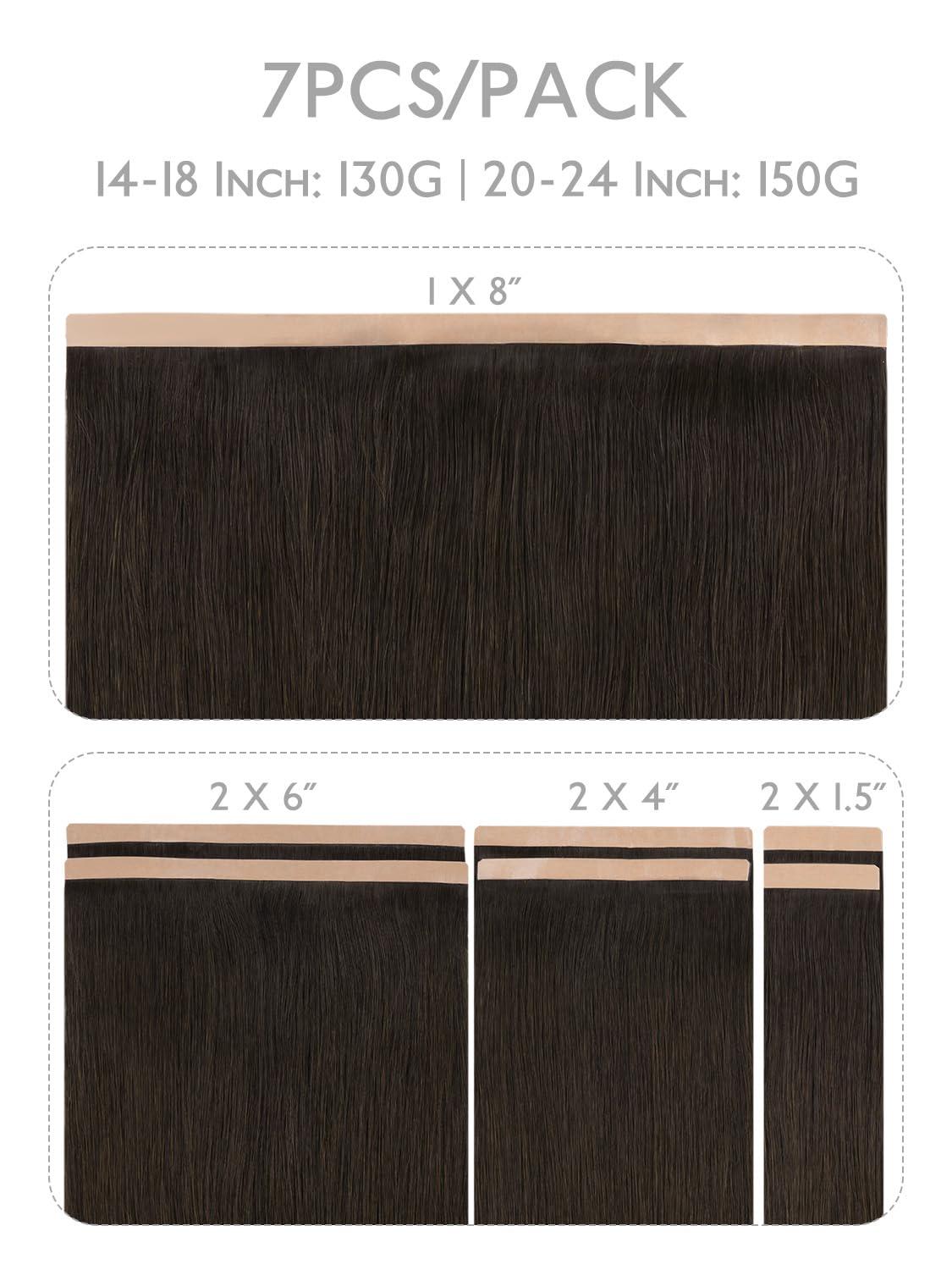 imageWENNALIFE 8cm Tape in Hair Extensions Real Human Hair Tape Weft Hair Extensions Human Hair 18 Inch 50g 10pcs Dark Brown Luxury Remy Hair Straight Extensiones De Cabello Hmano2 Dark Brown