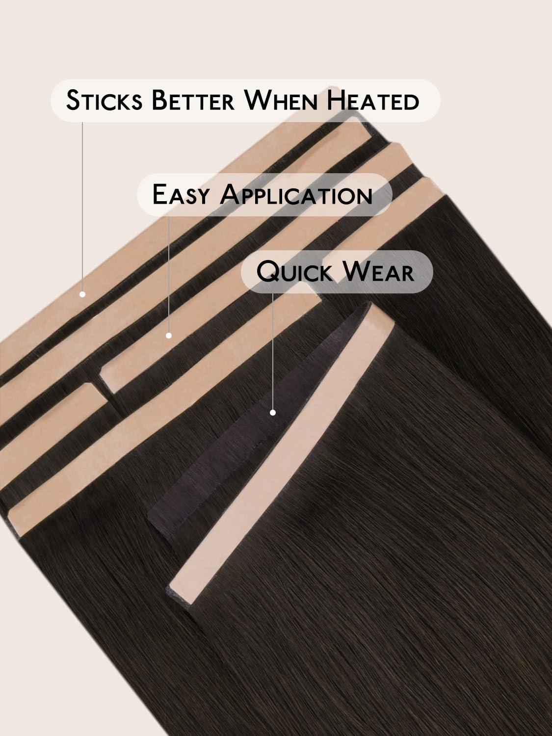 imageWENNALIFE 8cm Tape in Hair Extensions Real Human Hair Tape Weft Hair Extensions Human Hair 18 Inch 50g 10pcs Dark Brown Luxury Remy Hair Straight Extensiones De Cabello Hmano2 Dark Brown