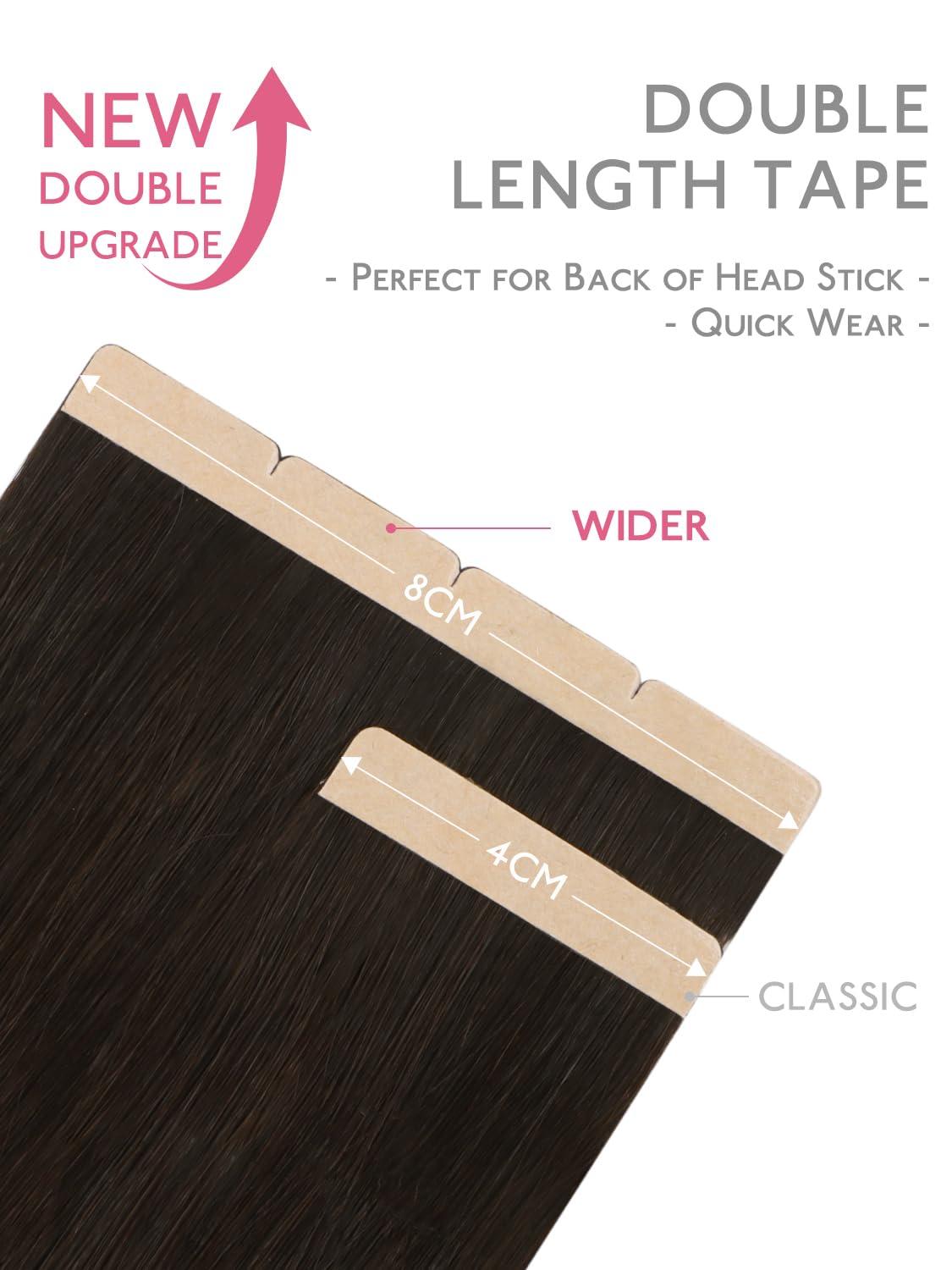 imageWENNALIFE 8cm Tape in Hair Extensions Real Human Hair Tape Weft Hair Extensions Human Hair 18 Inch 50g 10pcs Dark Brown Luxury Remy Hair Straight Extensiones De Cabello Hmano2 Dark Brown