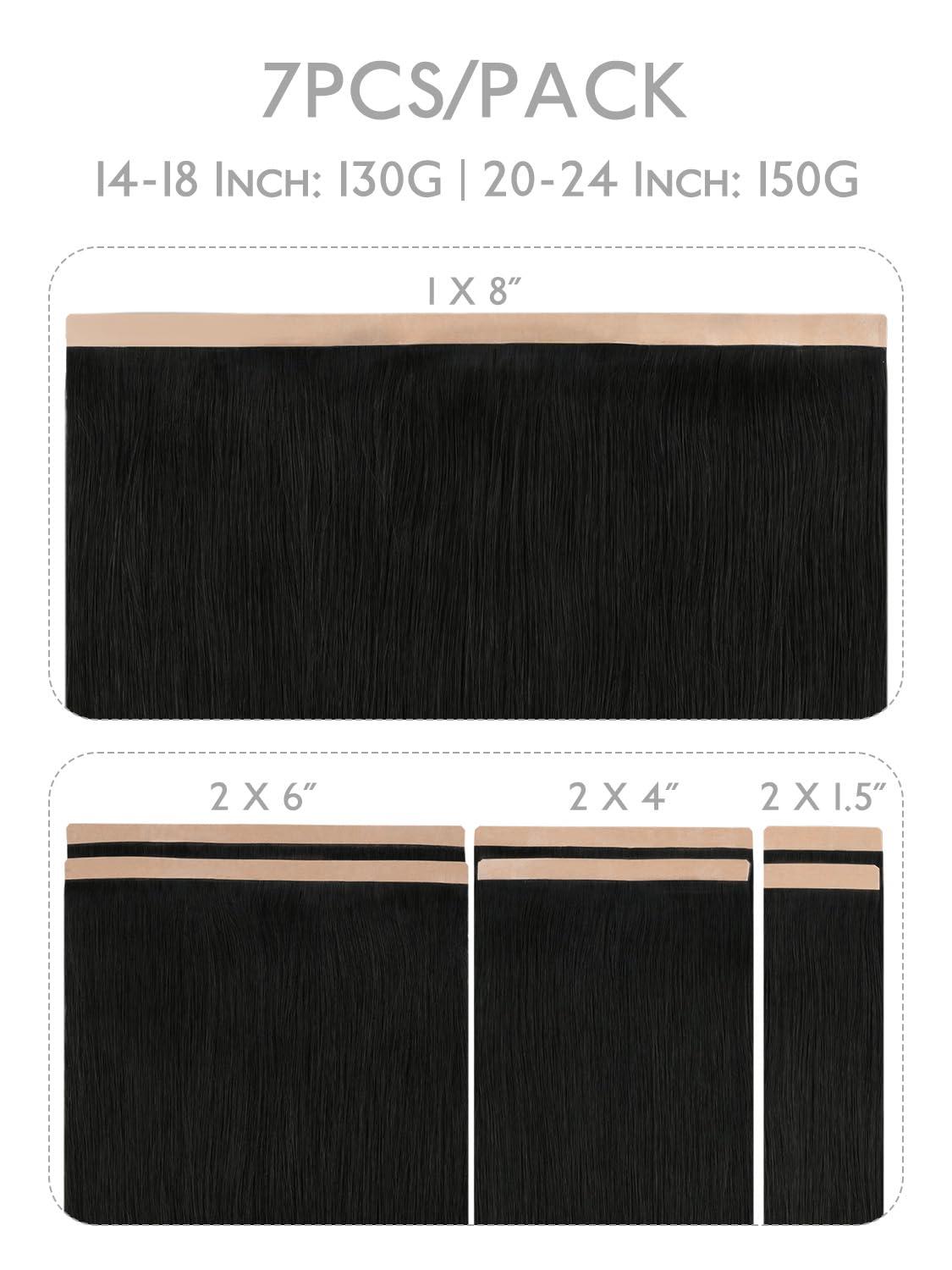 imageWENNALIFE 8cm Tape in Hair Extensions Real Human Hair Tape Weft Hair Extensions Human Hair 18 Inch 50g 10pcs Dark Brown Luxury Remy Hair Straight Extensiones De Cabello Hmano1 Jet Black
