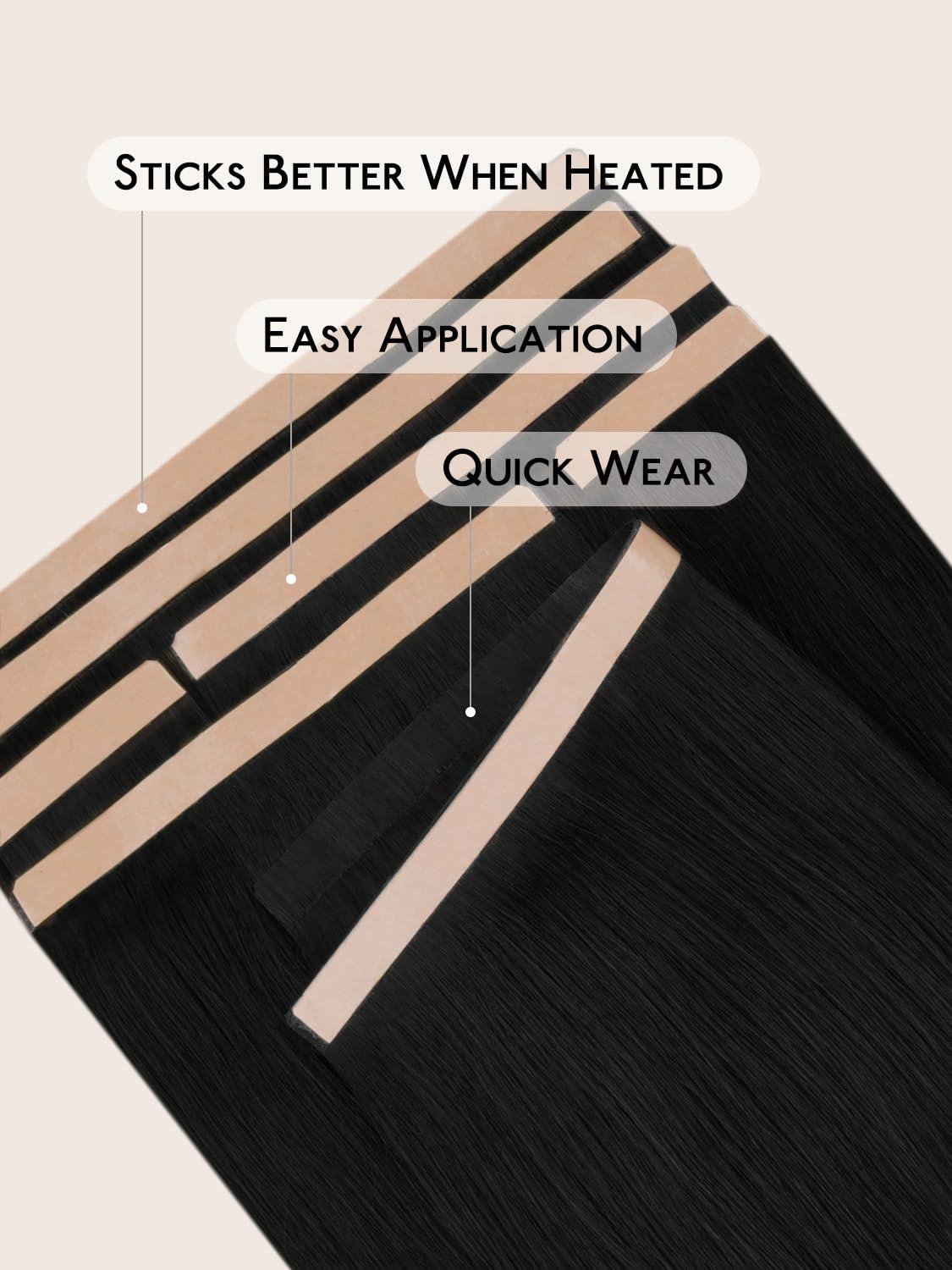 imageWENNALIFE 8cm Tape in Hair Extensions Real Human Hair Tape Weft Hair Extensions Human Hair 18 Inch 50g 10pcs Dark Brown Luxury Remy Hair Straight Extensiones De Cabello Hmano1 Jet Black