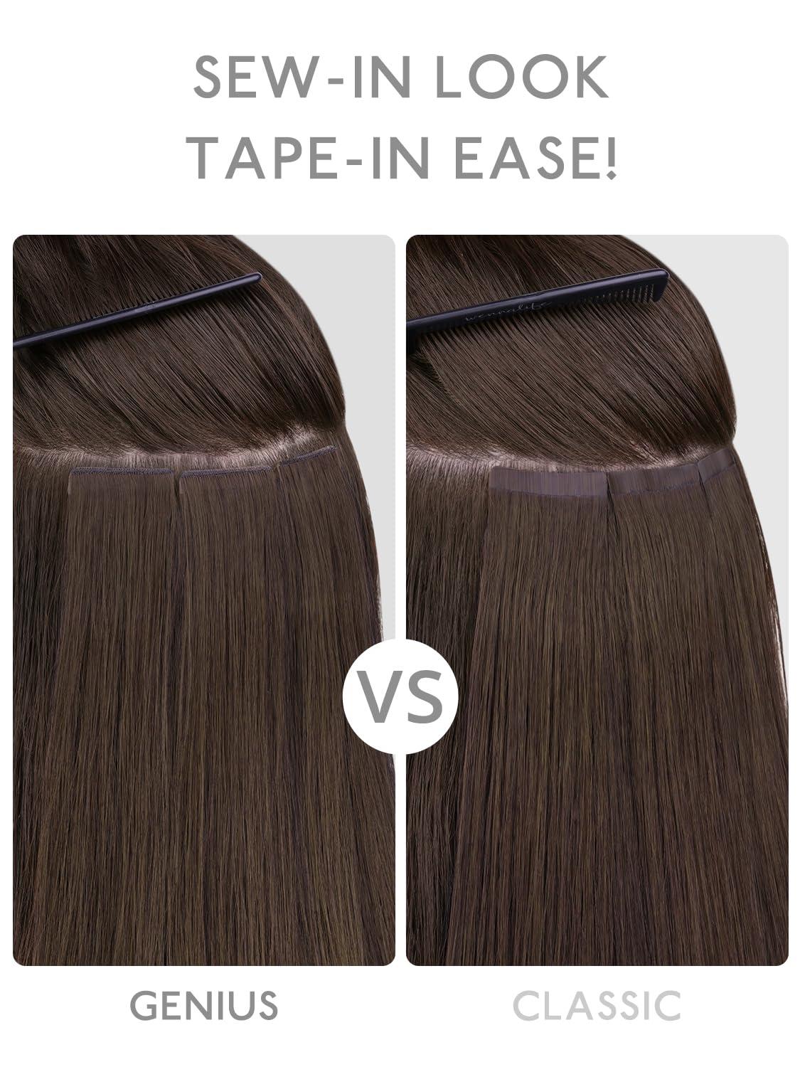 imageWENNALIFE 8cm Tape in Hair Extensions Real Human Hair Tape Weft Hair Extensions Human Hair 18 Inch 50g 10pcs Dark Brown Luxury Remy Hair Straight Extensiones De Cabello Hmano2 Dark Brown