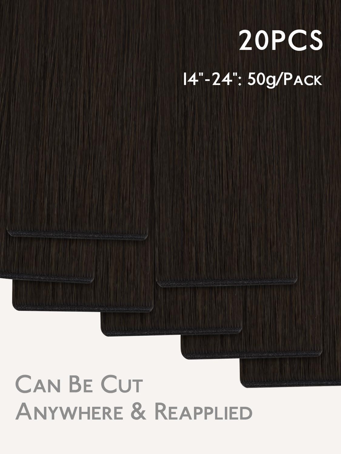 imageWENNALIFE 8cm Tape in Hair Extensions Real Human Hair Tape Weft Hair Extensions Human Hair 18 Inch 50g 10pcs Dark Brown Luxury Remy Hair Straight Extensiones De Cabello Hmano2 Dark Brown