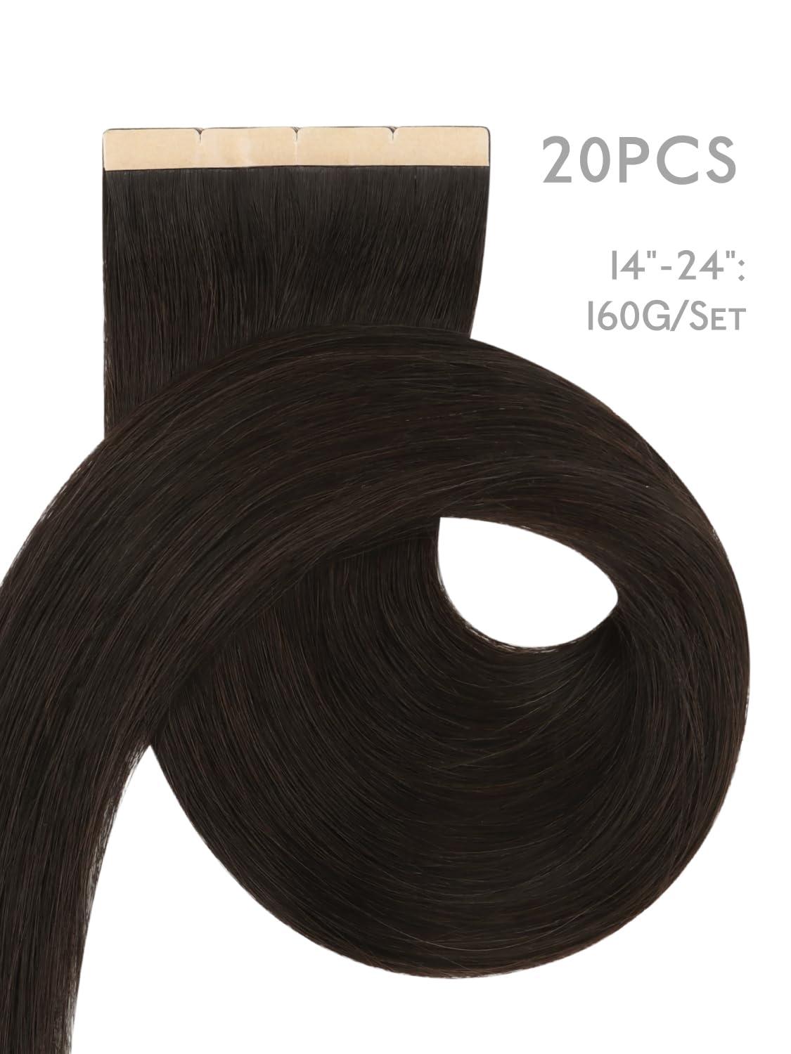imageWENNALIFE 8cm Tape in Hair Extensions Real Human Hair Tape Weft Hair Extensions Human Hair 18 Inch 50g 10pcs Dark Brown Luxury Remy Hair Straight Extensiones De Cabello Hmano2 Dark Brown