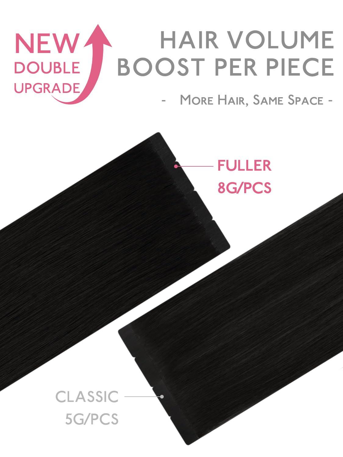 imageWENNALIFE 8cm Tape in Hair Extensions Real Human Hair Tape Weft Hair Extensions Human Hair 18 Inch 50g 10pcs Dark Brown Luxury Remy Hair Straight Extensiones De Cabello Hmano1 Jet Black