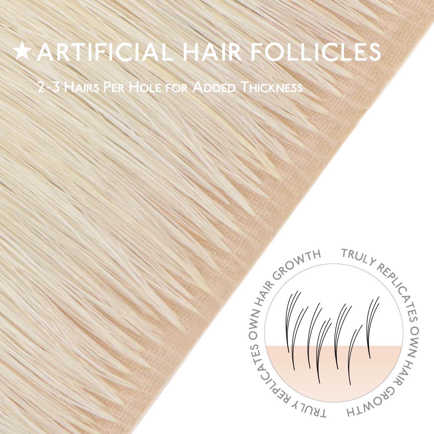 imageWENNALIFE Invisi Edge Tape in Hair Extensions Human Hair 16 Inch 50g 20pcs Platinum Blonde Invisible Luxury Remy Hair Extensions Natural Seamless Injected Tape Ins Straight Extensiones De Cabello