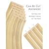 WENNALIFE 8cm Tape in Hair Extensions Real Human Hair, Tape Weft Hair Extensions Human Hair 18 Inch 50g 10pcs Dark Brown Luxury Remy Hair Straight Extensiones De Cabello Hmano(#16/22 Light Blonde Highlighted Golden Blonde)
