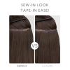 WENNALIFE 8cm Tape in Hair Extensions Real Human Hair, Tape Weft Hair Extensions Human Hair 18 Inch 50g 10pcs Dark Brown Luxury Remy Hair Straight Extensiones De Cabello Hmano(#4 Chocolate Brown)
