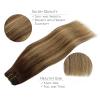 WENNALIFE Clip in Hair Extensions, 150g 18 Inch 9pcs Balayage Chocolate Brown to Honey Blonde Remy Hair Thicker Double Weft Extensiones De Cabello Humano Con Clip Ins Straight Full Volume