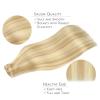 WENNALIFE Clip in Hair Extensions, 150g 18 Inch 9pcs Light Blonde Highlighted Golden Blonde Human Hair Extensions Thicker Real Human Hair Clip Set Double Weft