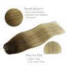 WENNALIFE Clip in Hair Extensions, 150g 18 Inch 9pcs Ombre Walnut Brown to Ash Brown and Bleach Blonde Human Hair Extensions Thicker Clip in Hair Extensions Real Human Hair Clip Set Double Weft