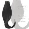 WENNALIFE Clip in Hair Extensions, 70g 20 Inch Natural Black Hair Extensions Real Human Hair Short Remy Clip in Hair Extensions Virgin Human Hair Double Weft for Women