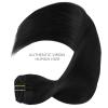 WENNALIFE Clip in Hair Extensions Real Human Hair, 12 Inch 80g 7pcs Remy Hair, Jet Black Straight Natural Extensiones De Cabello Humano Con Clip Ins