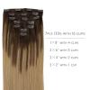 WENNALIFE Clip in Hair Extensions Real Human Hair, 18 Inch 120g 7pcs Balayage Chocolate Brown to Dirty Blonde Hair Extensions Clip In Human Hair Remy Clip in Hair Extensions Natural Human Hair