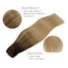 WENNALIFE Clip in Hair Extensions Real Human Hair, 18 Inch 120g 7pcs Balayage Chocolate Brown to Dirty Blonde Hair Extensions Clip In Human Hair Remy Clip in Hair Extensions Natural Human Hair