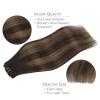 WENNALIFE Clip in Hair Extensions Real Human Hair, 18 Inch 120g 7pcs Dark Brown to Chestnut Brown Balayage Hair Extensions Clip In Human Hair Remy Clip Real Human Hair Double Weft