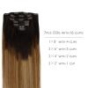 WENNALIFE Clip in Hair Extensions Real Human Hair, 18 Inch 120g 7pcs Dark Brown to Chestnut Brown and Dirty Blonde Highlighted Clip In Human Hair Remy Clip in Hair Extensions Double Weft