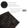 WENNALIFE Clip in Hair Extensions Real Human Hair, 18 Inch 120g 7pcs Human Hair Extensions Clip Ins, Dark Brown Coloured Remy Hair