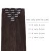 WENNALIFE Clip in Hair Extensions Real Human Hair, 18 Inch 120g 7pcs Light Dark Brown Remy Hair Double Weft Straight Natural Extensiones De Cabello Humano Con Clip Ins