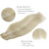 WENNALIFE Clip in Hair Extensions Real Human Hair, 18 Inch 120g 7pcs Remy Hair, Ash Blonde Highlighted Platinum Blonde Straight Natural Extensiones De Cabello Humano Con Clip Ins