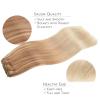 WENNALIFE Clip in Hair Extensions Real Human Hair, 18 Inch g 7pcs Ash Beige Blonde Blend Remy Hair Straight Natural Extensiones De Cabello Humano Con Clip Ins