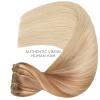 WENNALIFE Clip in Hair Extensions Real Human Hair, 18 Inch g 7pcs Ash Beige Blonde Blend Remy Hair Straight Natural Extensiones De Cabello Humano Con Clip Ins