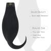 WENNALIFE Clip in Hair Extensions Real Human Hair, 80g 5pcs 18 Inch Remy Natural Black Virgin Ins, #1B Natural Black (WE75CP#1B-18)