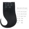 WENNALIFE Clip in Hair Extensions Real Human Hair, 80g 5pcs 18 Inch Remy Natural Black Virgin Ins, #1B Natural Black (WE75CP#1B-18)