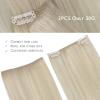 WENNALIFE Clip in Hair Extensions Real Human Hair Refill, 30g 18 inch 2pcs Ombre Ash Blonde to Golden Blonde Balayage Platinum Blonde Hair Extensions Clip in Human Hair for Hair Loss and Thinning Hair