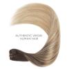 WENNALIFE Clip in Hair Extensions Real Human Hair Refill, 30g 22 inch 2pcs Balayage Chocolate Brown to Dirty Blonde Hair Extensions Clip in Human Hair for Hair Loss and Thinning Hair Straight Remy