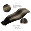 WENNALIFE Clip in Human Hair Extensions, 18 Inch 120g 7pcs Balayage Natural Black to Light Blonde Hair Extensions Remy Real Human Hair Double Weft