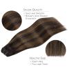WENNALIFE Clip in Human Hair Extensions, 18 Inch 120g 7pcs Natural Black to Chestnut Brown Balayage Hair Extensions Clip In Human Hair Remy Clip in Hair Extensions Real Human Hair Double Weft