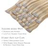 WENNALIFE Seamless Clip In Hair Extensions, 16 Inch 130g 7pcs Dirty Blonde Highlighted Bleach Blonde Hair Extensions Clip in Human Hair Invisible PU Skin Weft Natural Remy Human Hair Extensions