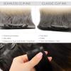 WENNALIFE Seamless Clip In Hair Extensions, 18 Inch 130g 7pcs Dark Brown to Chestnut Brown and Dirty Blonde Hair Extensions Clip in Human Hair Invisible PU Skin Weft Remy Human Hair Extension