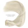 WENNALIFE Seamless Clip In Hair Extensions, 18 Inch 7pcs 130g Ash Blonde Highlighted Platinum Blonde Human Hair Extensions, Invisible PU Weft