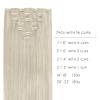 WENNALIFE Seamless Clip In Hair Extensions, 18 Inch 7pcs 130g Ash Blonde Highlighted Platinum Blonde Human Hair Extensions, Invisible PU Weft
