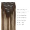 WENNALIFE Seamless Clip In Hair Extensions, 18 Inch 7pcs 130g Balayage Chocolate Brown to Honey Blonde, PU Skin Weft Real Human Hair Extensions