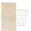 WENNALIFE Seamless Clip In Hair Extensions Human Hair, 14 Inch 130g 7pcs Platinum Blonde Real Hair Extensions Clip in Human Hair Invisible PU Skin Weft Natural Remy Human Hair Extensions