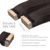 WENNALIFE Tape in Hair Extensions, 20pcs 16 Inch 50g Dark Brown to Chestnut Brown and Dirty Blonde Remy Human Hair, Coloured