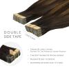 WENNALIFE Tape in Hair Extensions Human Hair, 20pcs 18 inch 50g Balayage Dark Brown Mixed Chestnut Brown Remy Tape Hair Extensions Real Human Hair Extensions Coloured