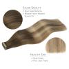 WENNALIFE Tape in Hair Extensions Human Hair, 20pcs 18 inch 50g Ombre Walnut Brown to Ash Brown and Bleach Blonde Remy Tape Hair Extensions Real Human Hair Tape Extensions Coloured Hair Extensions